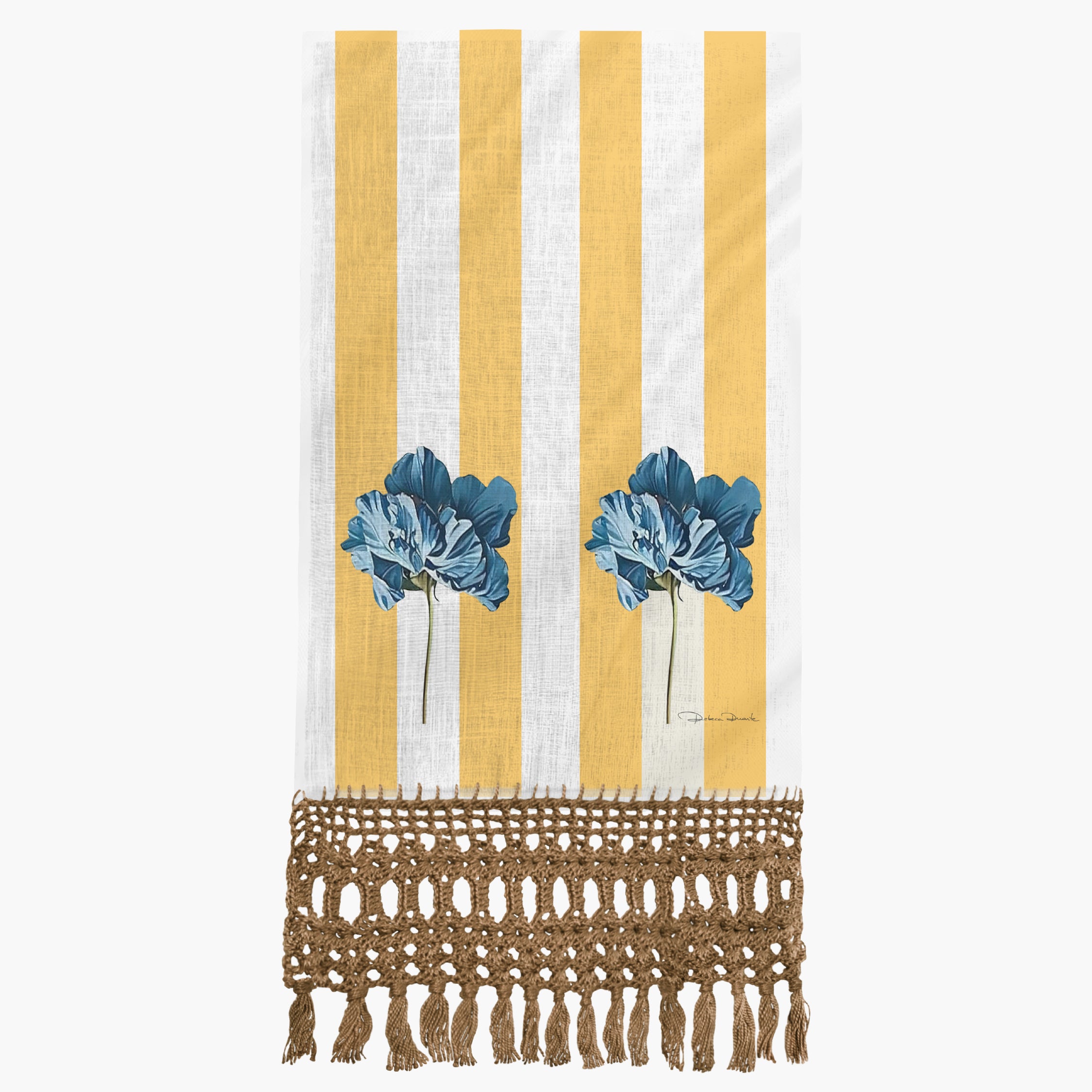 Toalha Lavabo Listras e Papoulas