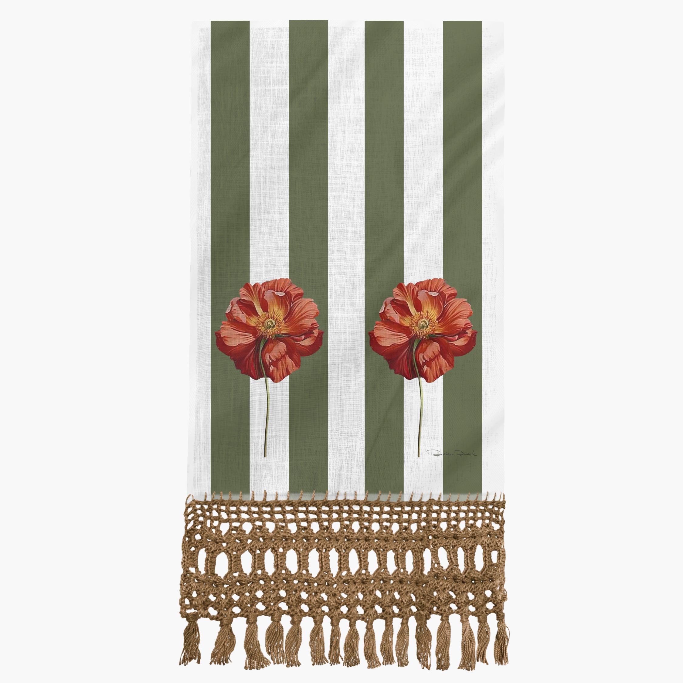 Toalha Lavabo Listras e Papoulas