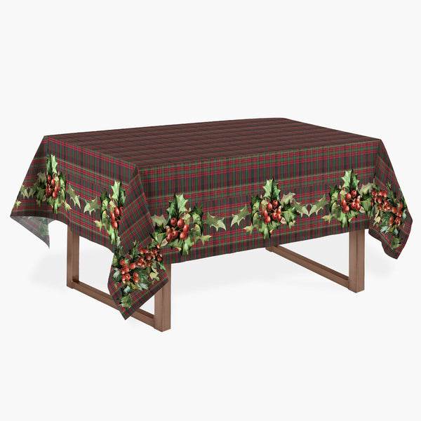 Toalha de Mesa Natal Azevinha Xadrez