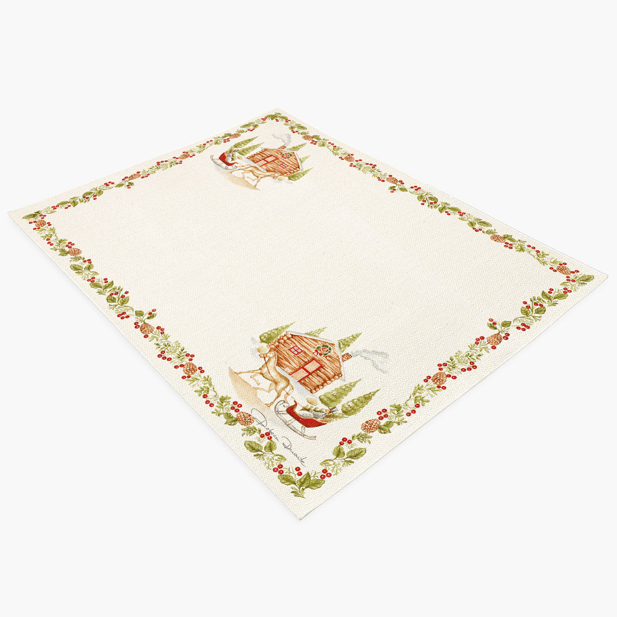 Jogo Americano Natal Casinha de Madeira