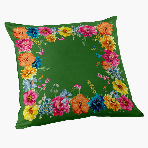 Capa de Almofada Floral Garden Borda - Rebeca Duarte Home