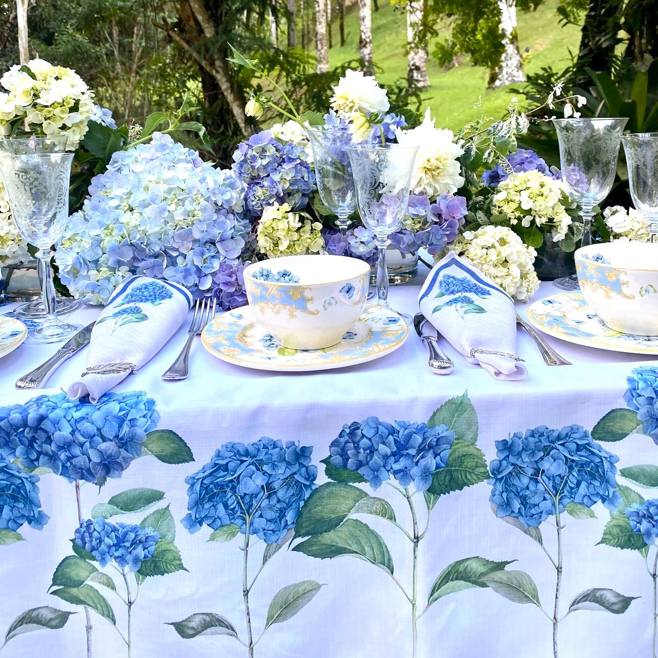 Capa de Almofada Hortensia Azul - Rebeca Duarte Home