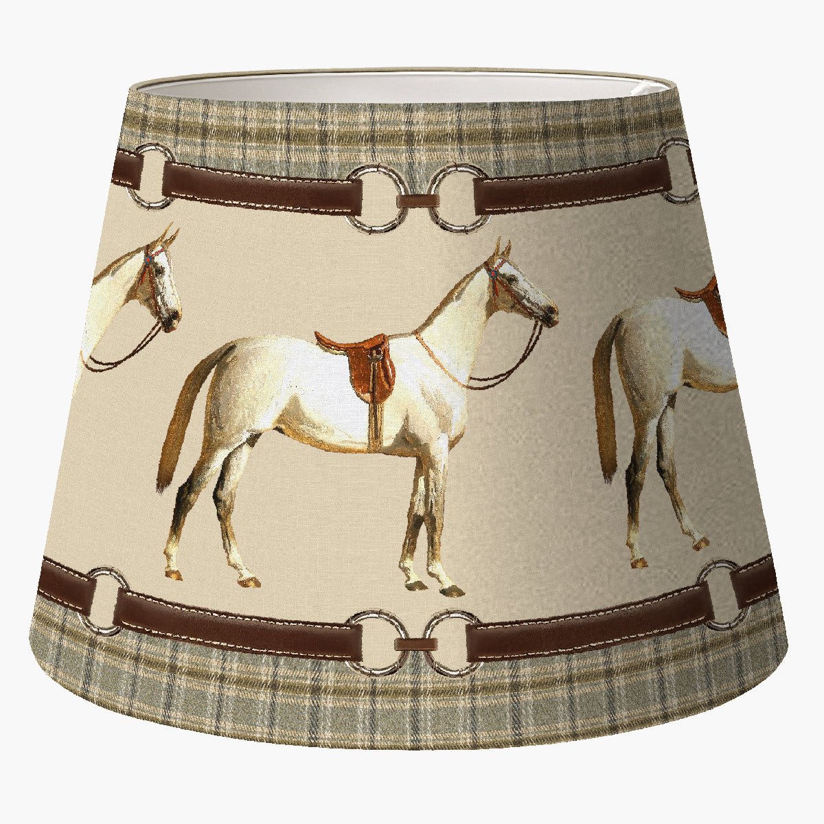 Cúpula de abajur Cavalo com Xadrez - Rebeca Duarte Home