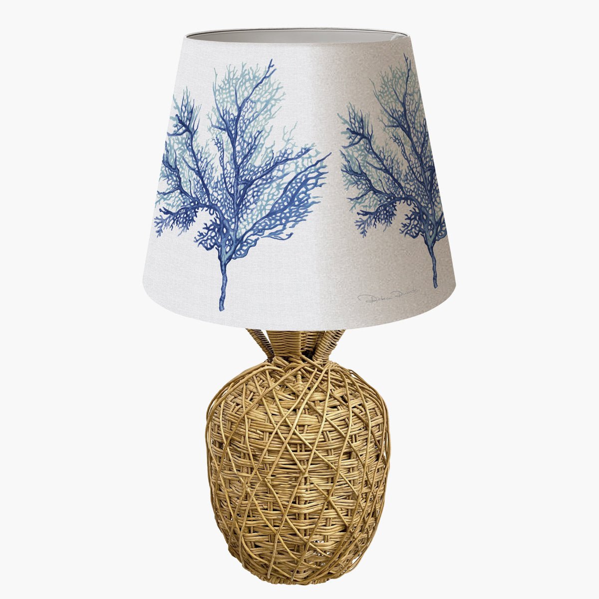 Cúpula de abajur - Coral Azul Delave (tamanho M) - Rebeca Duarte Home