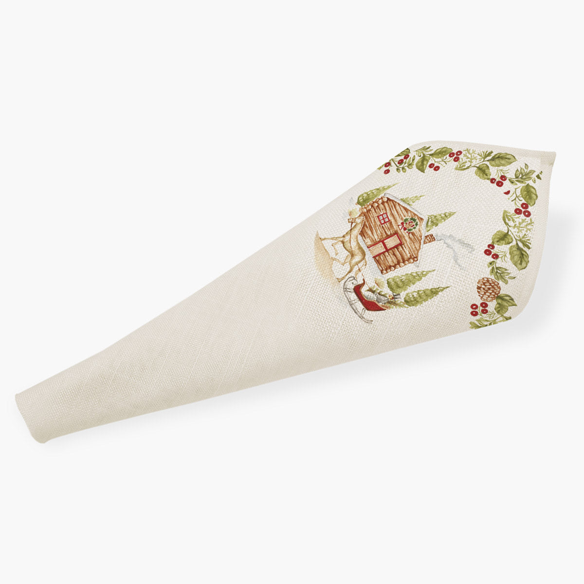 Guardanapo Natal Casinha de Madeira