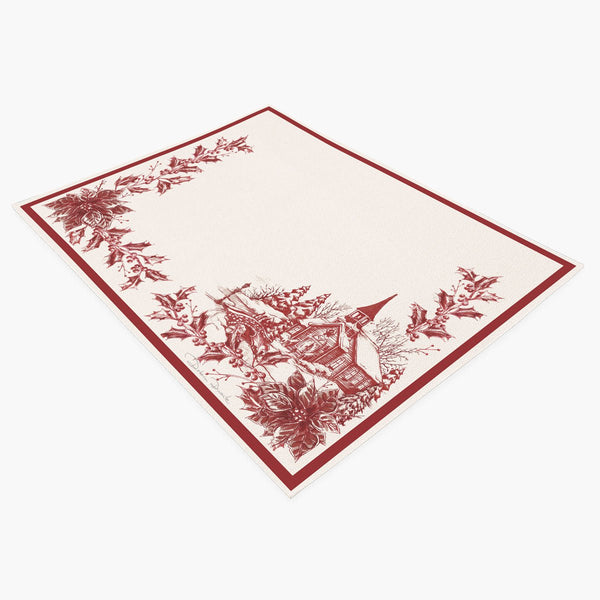 Jogo americano de tecido Cenas de Natal Vermelho - Rebeca Duarte Home