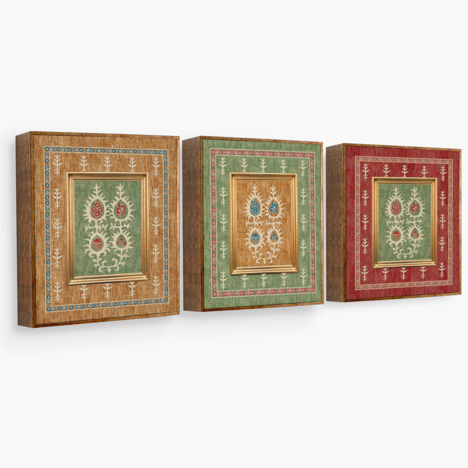 Quadros Ikat Marrocos - Moldura de Madeira