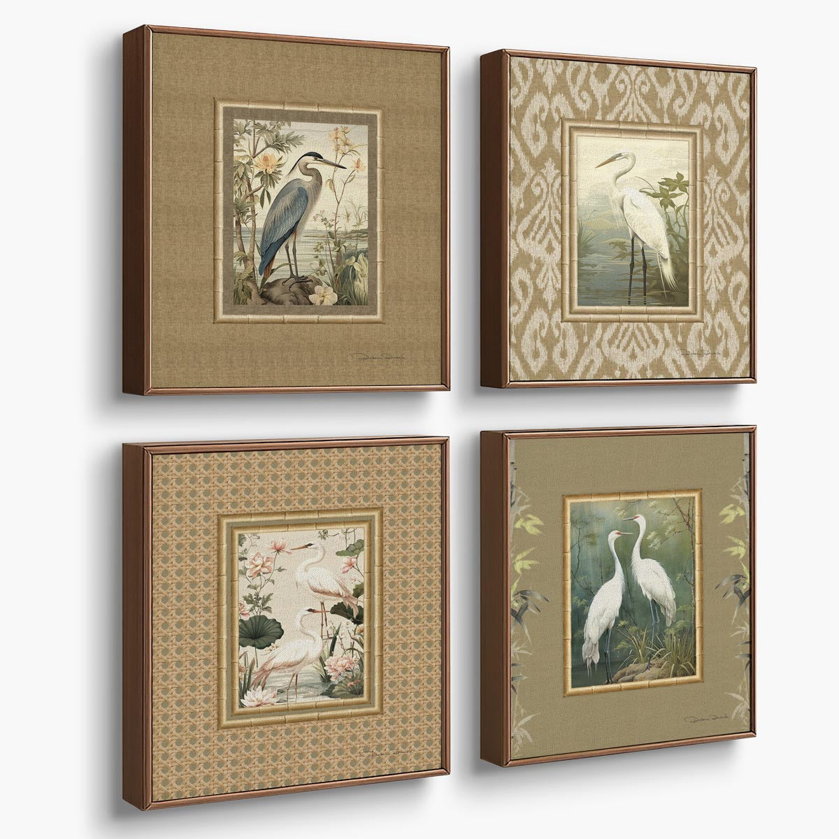 Kit 4 Quadros Decorativos Ikata Kantha