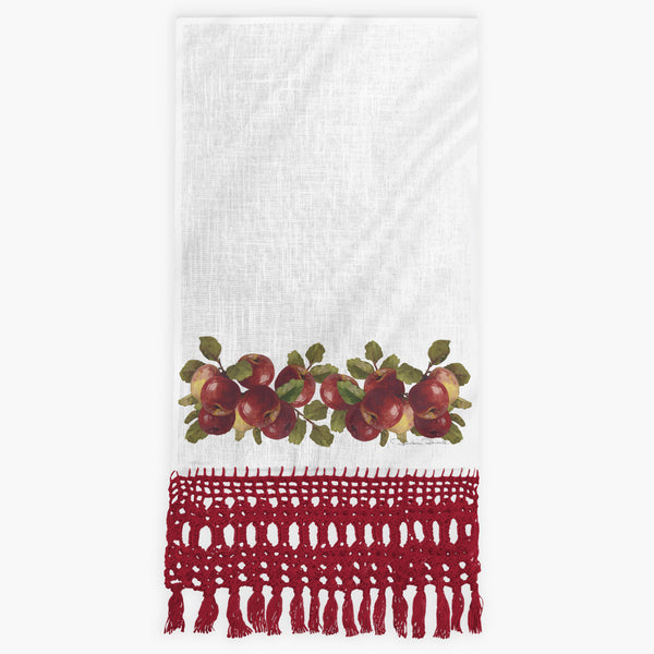 Toalha para Lavabo Maças Aquareladas Natal