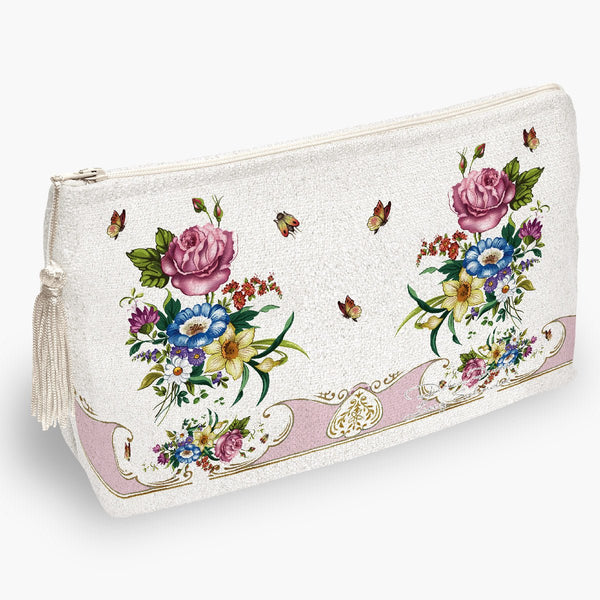 Necessaire Floral Duquesa Rosa Claro - Rebeca Duarte Home