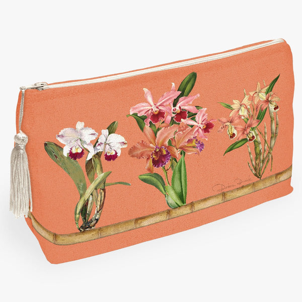 Necessaire Orquídeas Coloridas - Laranja - Rebeca Duarte Home