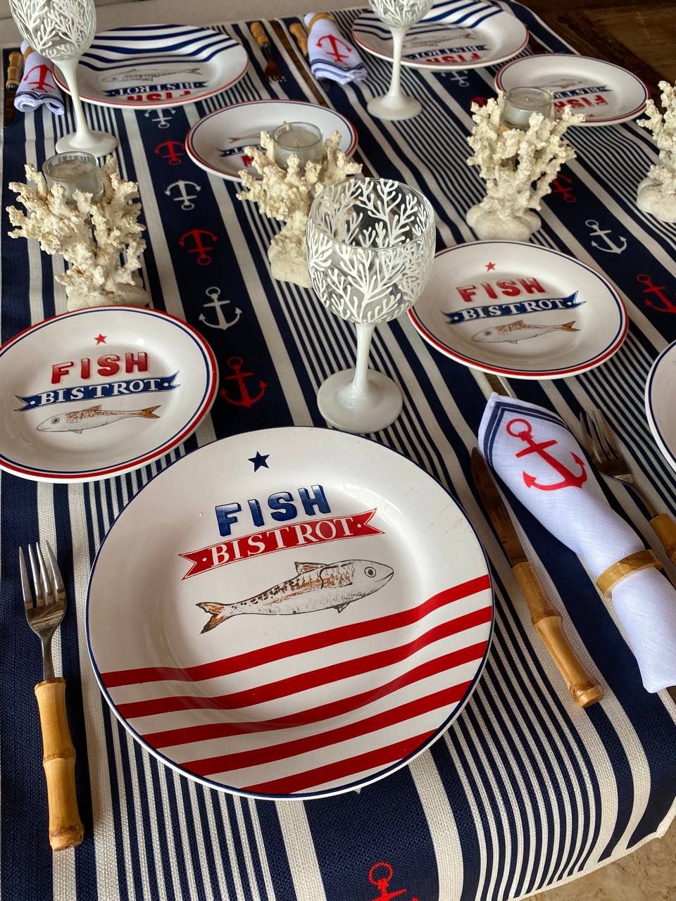 Sousplat Listras e Âncoras