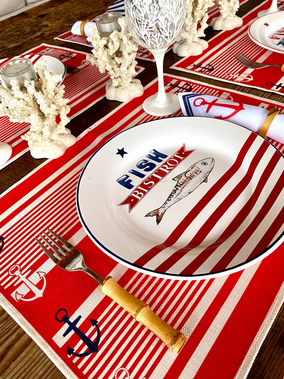 Jogo Americano Listras e Âncoras