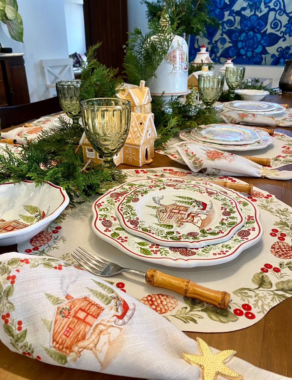 Guardanapo Natal Casinha de Madeira