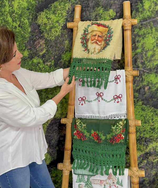 Toalha de Lavabo Natal Santa Claus Village