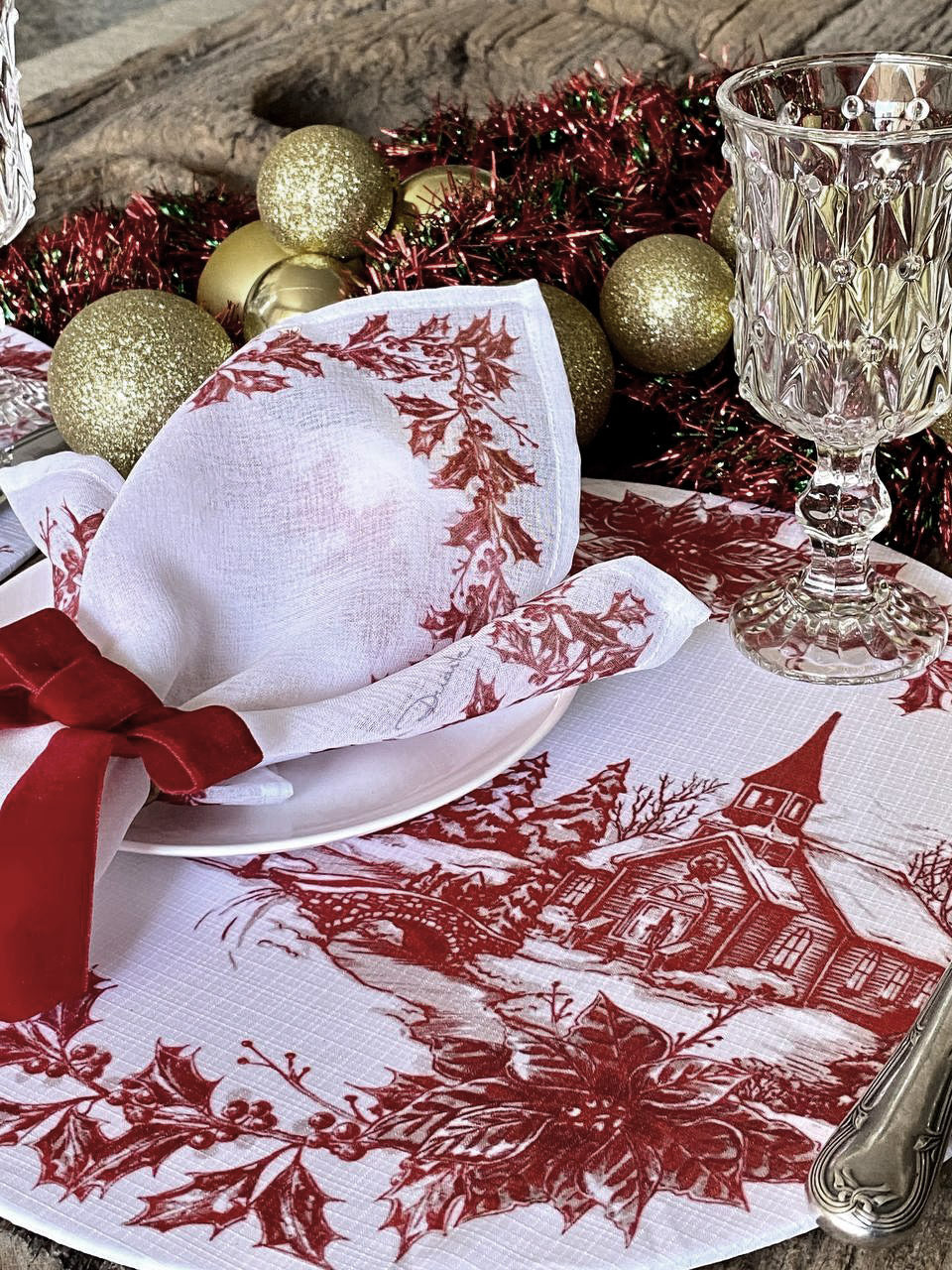 Necessaire Cenas de Natal Vermelho