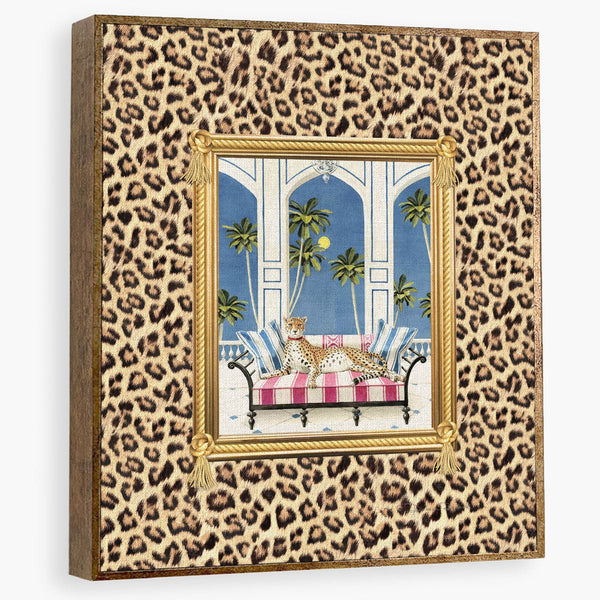 Quadro Decorativo Índia - Leopardo - Moldura de Madeira - Rebeca Duarte Home