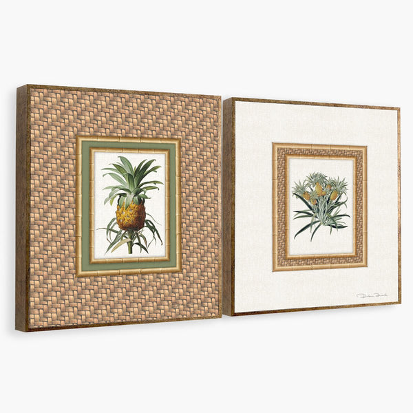 Quadro Kit - Abacaxi - Moldura de Madeira - Rebeca Duarte Home