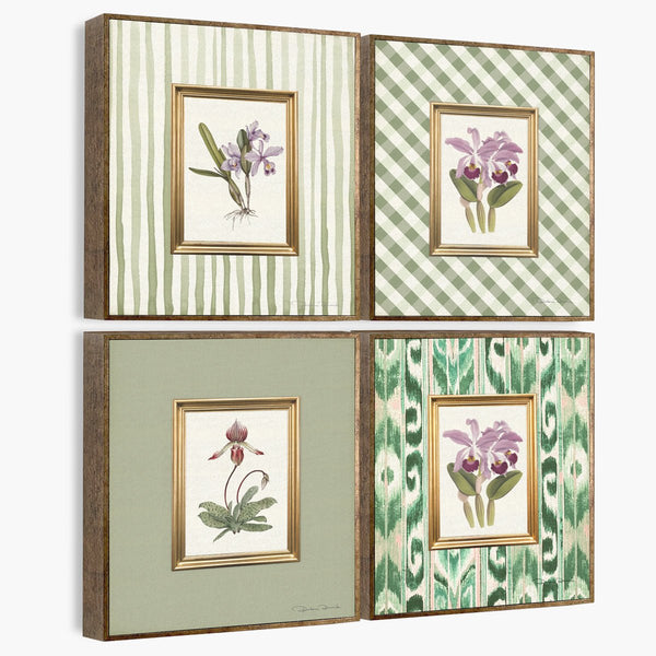 Quadro Kit - Orquídea Verde - Moldura de Madeira - Rebeca Duarte Home