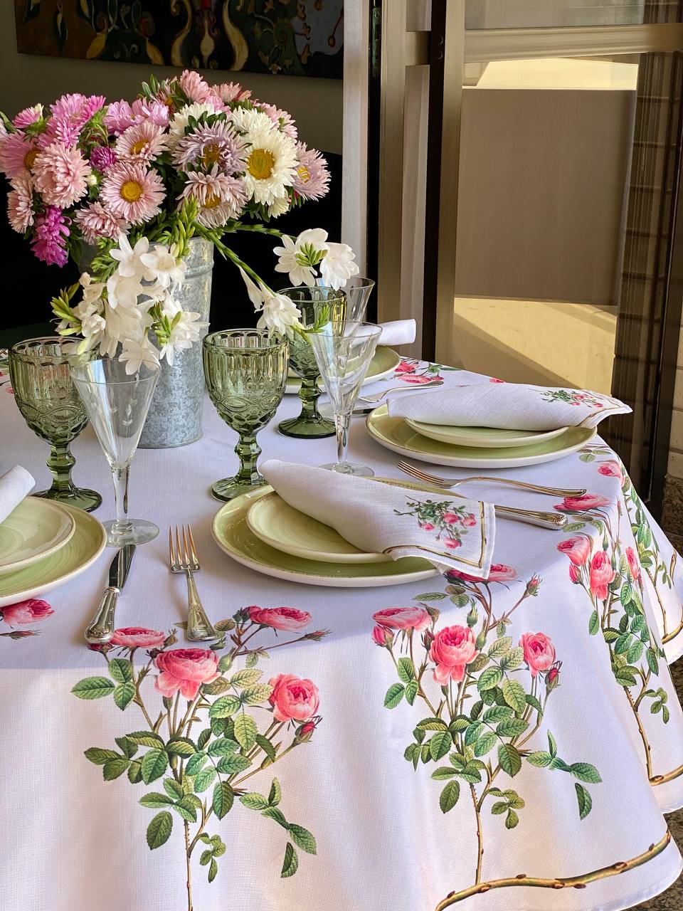 Quadro Kit - Rosas Românticas - Moldura de Madeira - Rebeca Duarte Home