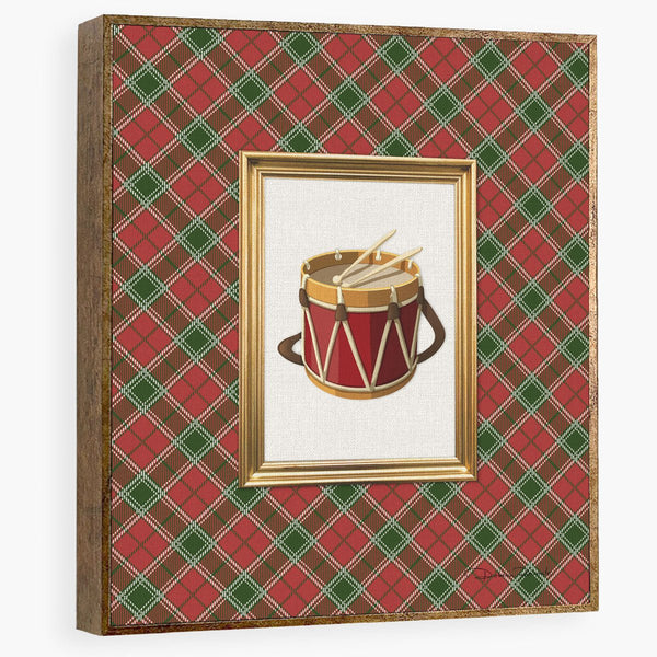 QUADRO TAMBORZINHO COM FUNDO XADREZ - Rebeca Duarte Home