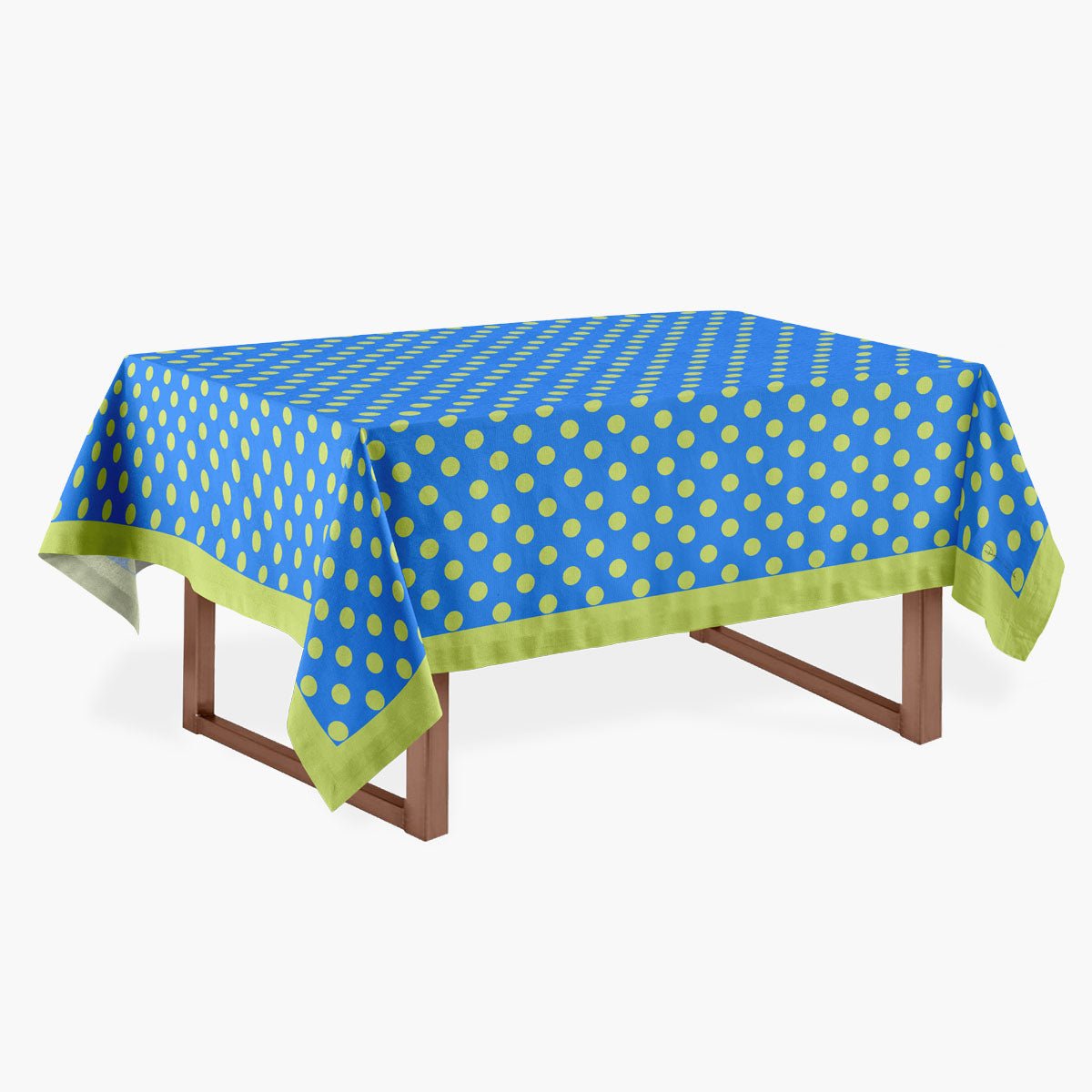 Toalha de Mesa Azul e Verde Bolas Collor - Rebeca Duarte Home