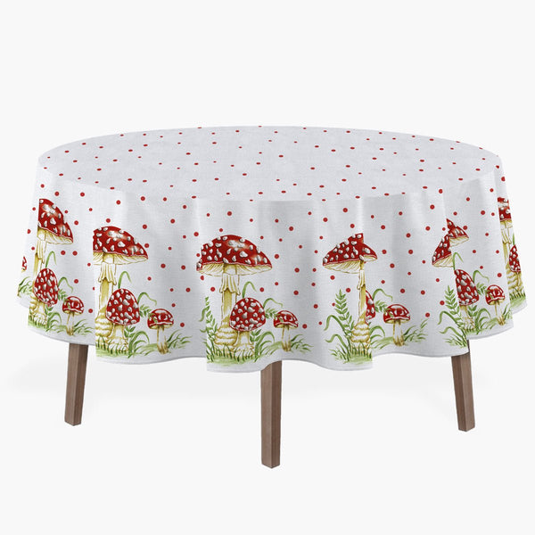 Toalha de Mesa Cogumelos de Natal - Rebeca Duarte Home