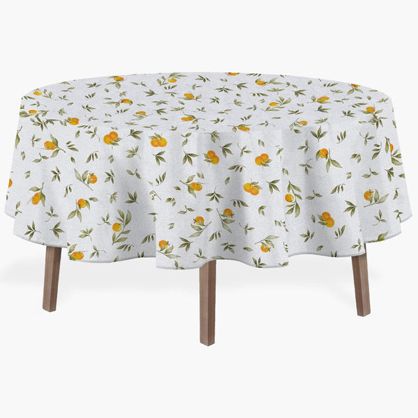 Toalha de Mesa Laranja e folhas - Rebeca Duarte Home