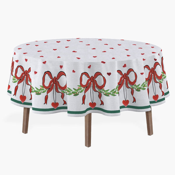 Toalha de Mesa Quadrada - Natal Guirlanda com Laços - Rebeca Duarte Home