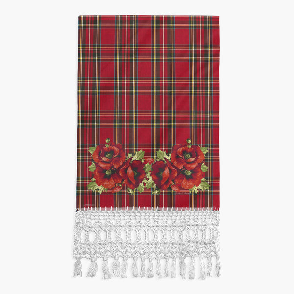 Toalha para Lavabo Papoula Xadrez Natal