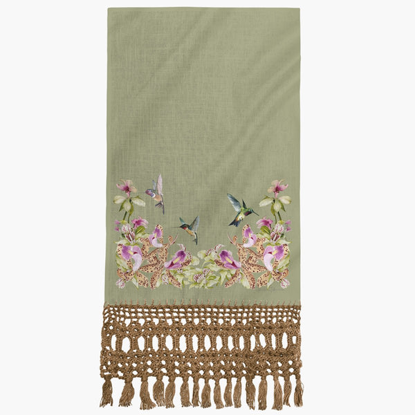 Toalha para Lavabo Orquídeas e Colibri - Rebeca Duarte Home