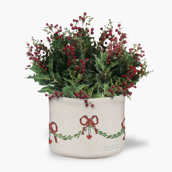 Cachepot Natal Guirlanda com Laços