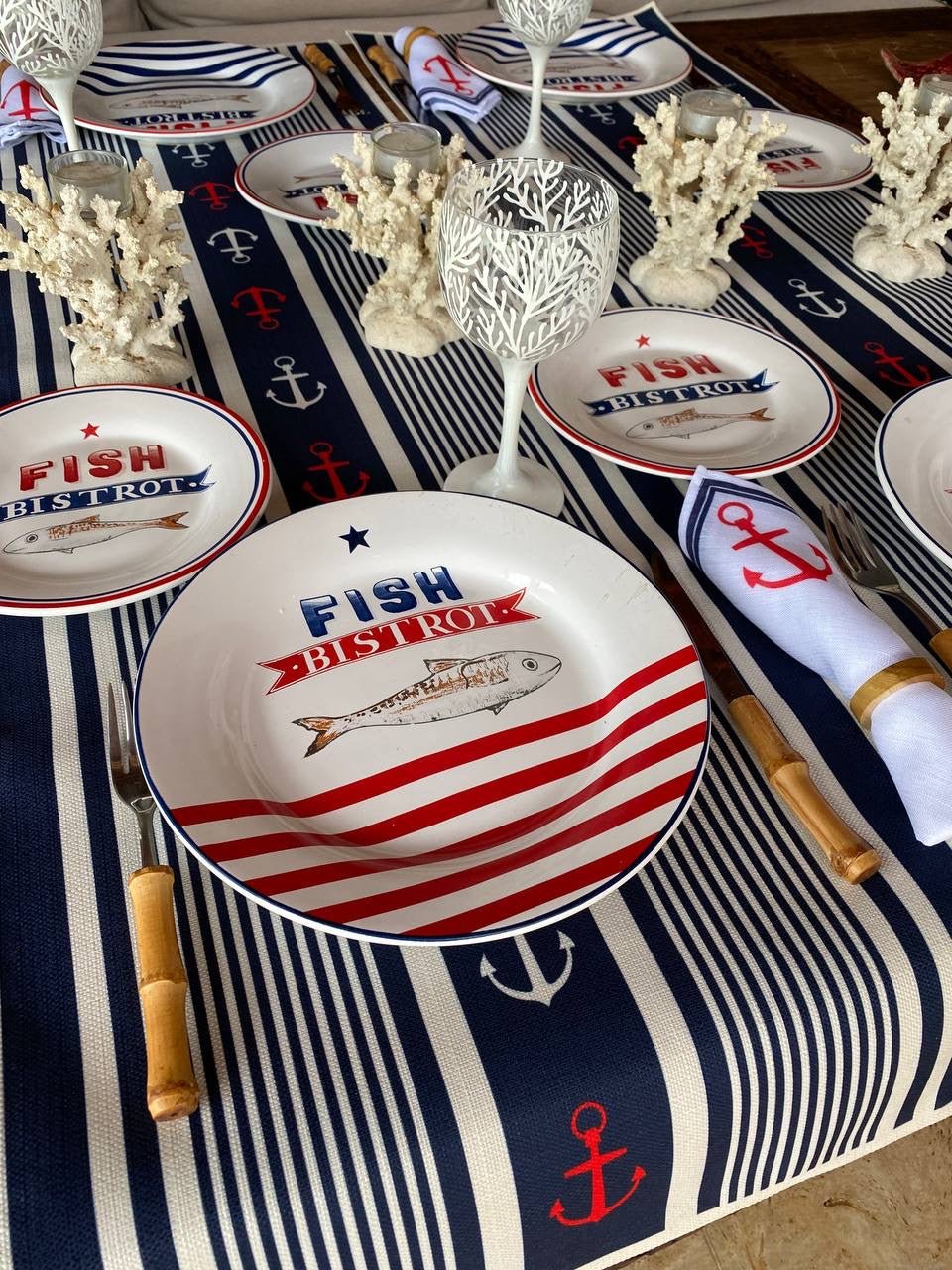 Guardanapo Listras e Âncoras - Rebeca Duarte Home