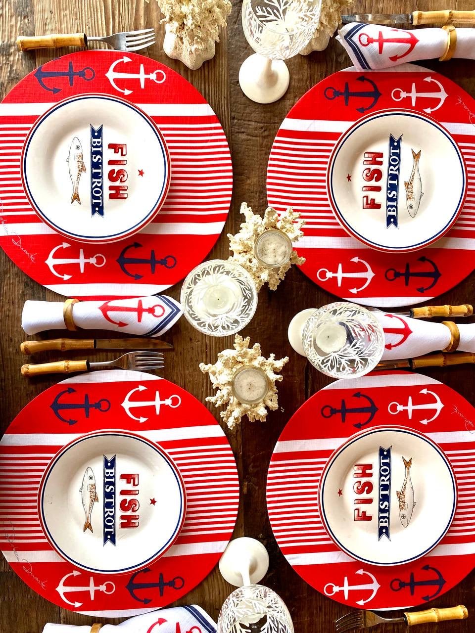 Guardanapo Listras e Âncoras - Rebeca Duarte Home