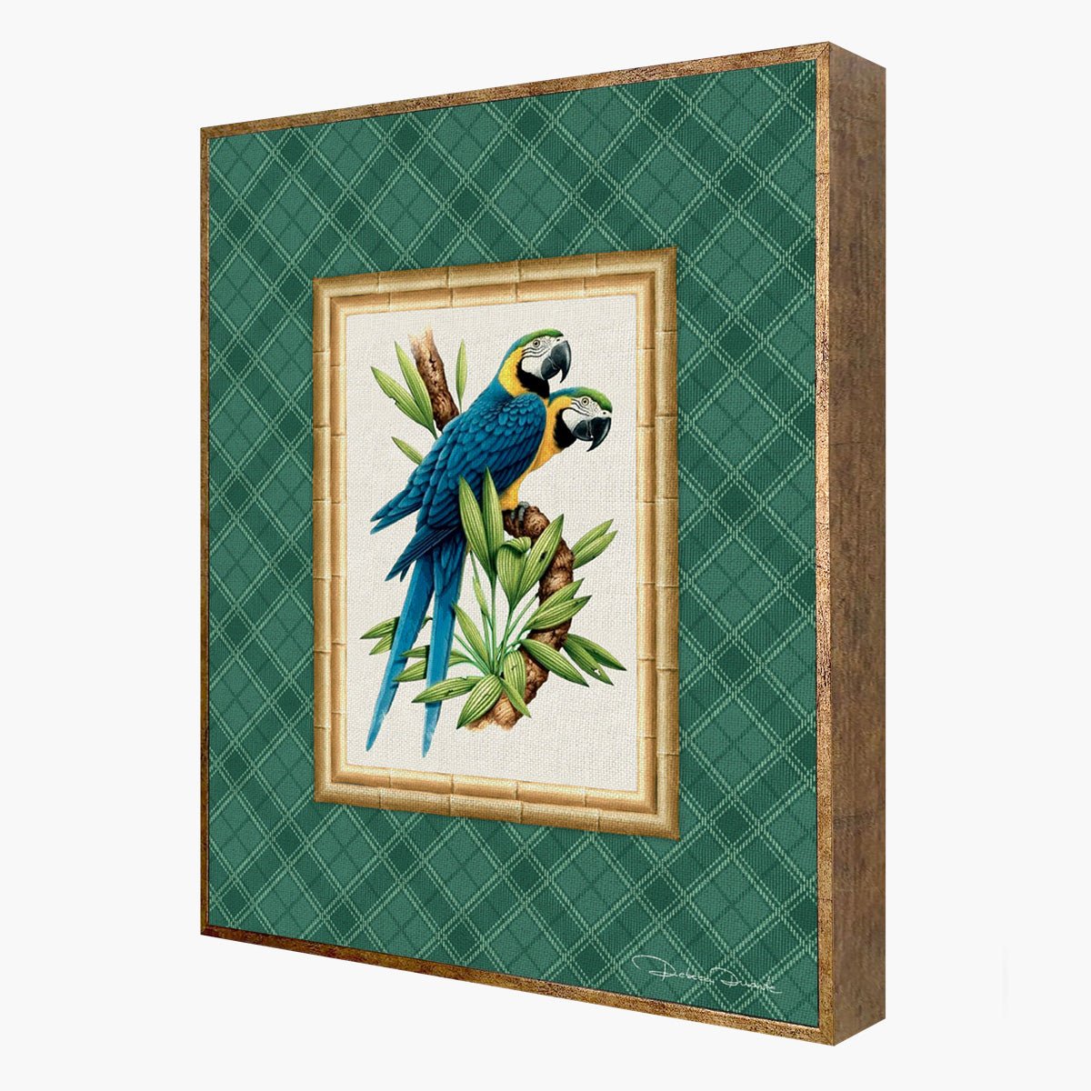 Quadro Decorativo Arara Azul e Flores - Rebeca Duarte Home
