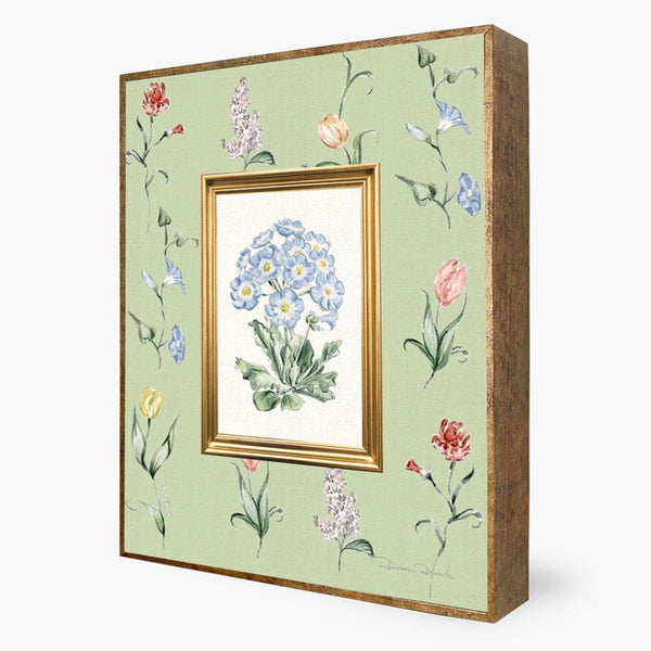 Quadro Decorativo Buquê e Flores Jardim Romântico - Fundo Verde - Rebeca Duarte Home