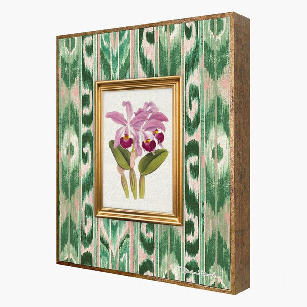 Quadro Decorativo Orquídea Ikat verde - Rebeca Duarte Home