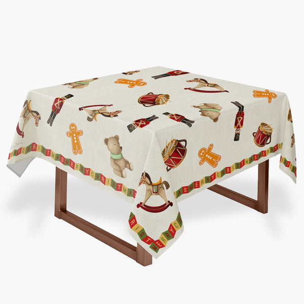 Toalha de Mesa Natal Brinquedos - Rebeca Duarte Home