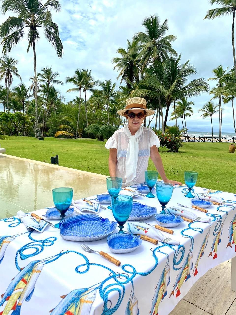 Toalha de Mesa Peixe na Corda - Rebeca Duarte Home