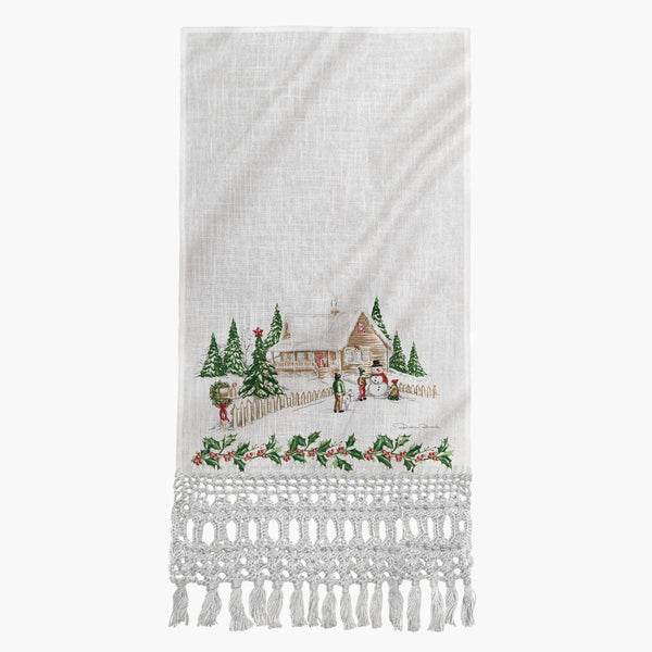 Toalha para Lavabo Cenas de Natal Coloridas - Rebeca Duarte Home