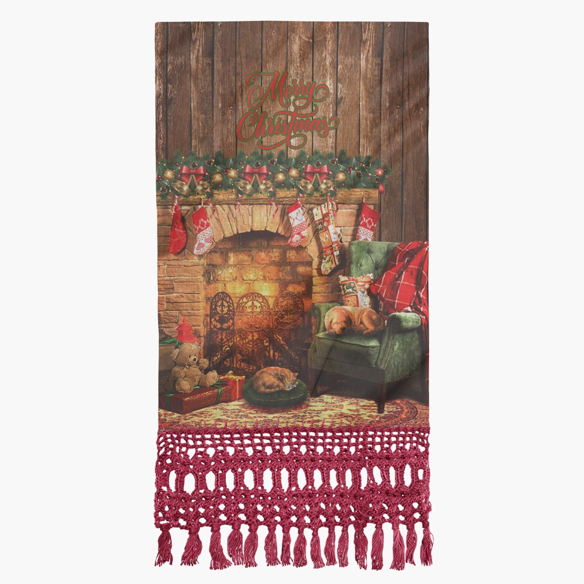 Toalha para Lavabo Natal Lareira - Rebeca Duarte Home